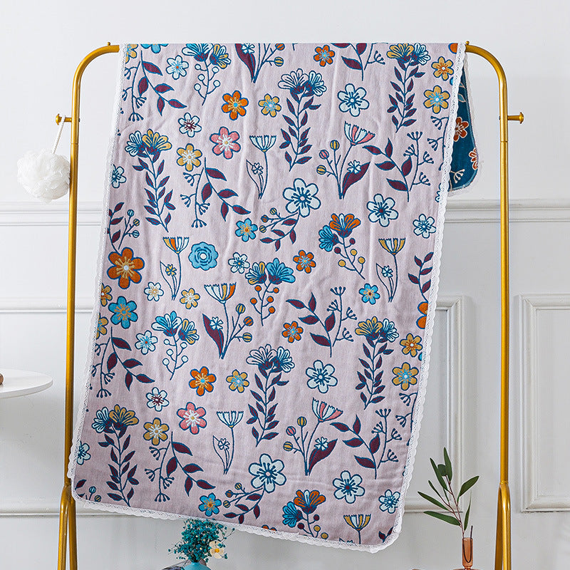 All Cotton Lace Bath Towel - Lace Gauze Women's Adult Home Pure Cotton Bath Wrap Towel Absorbs Water Quickly And Dries Quickly