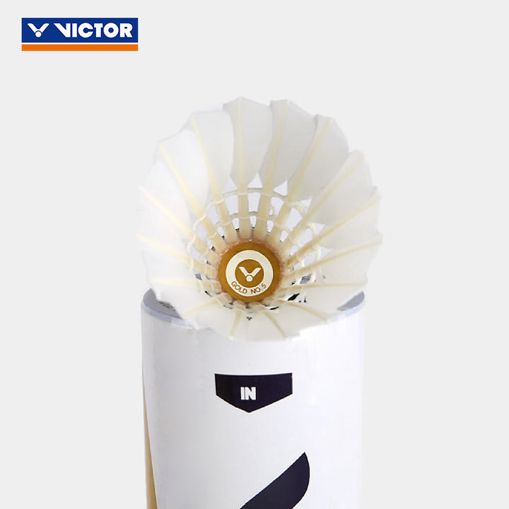 VICTOR 12 PCS Gold No.5 Duck Feather Badminton Shuttlecock