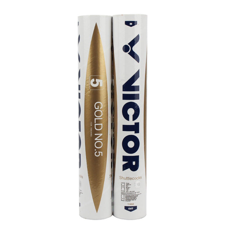 VICTOR 12 PCS Gold No.5 Duck Feather Badminton Shuttlecock