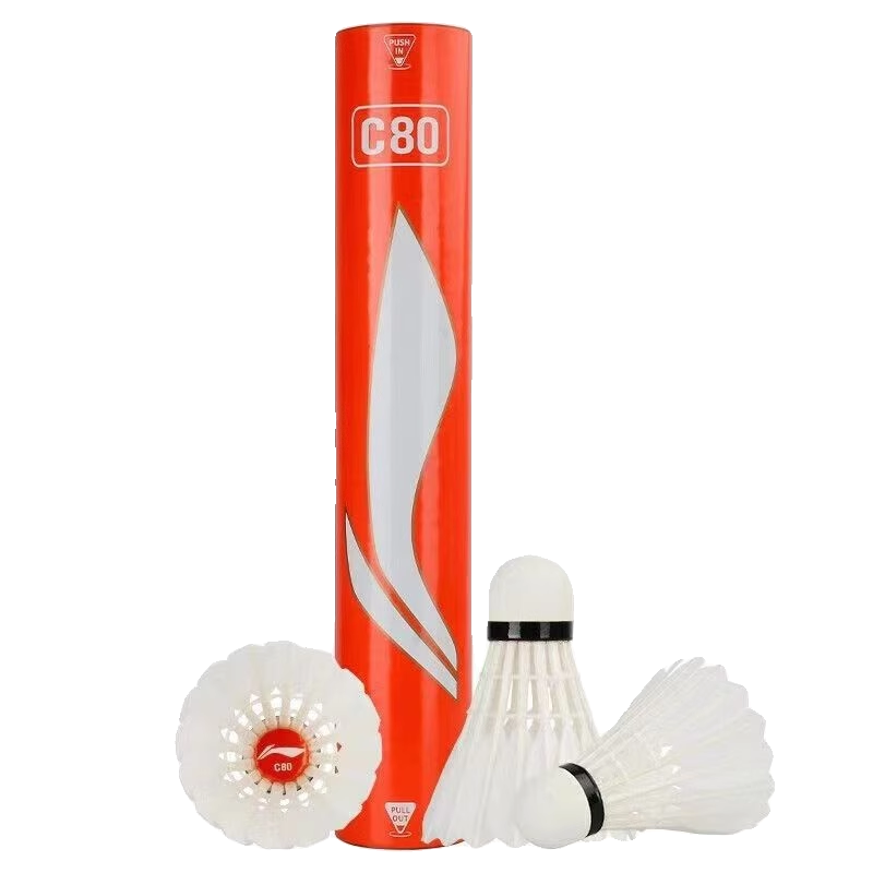 Li Ning 12 PCS C80 Badminton Duck Feather Badminton Shuttlecock