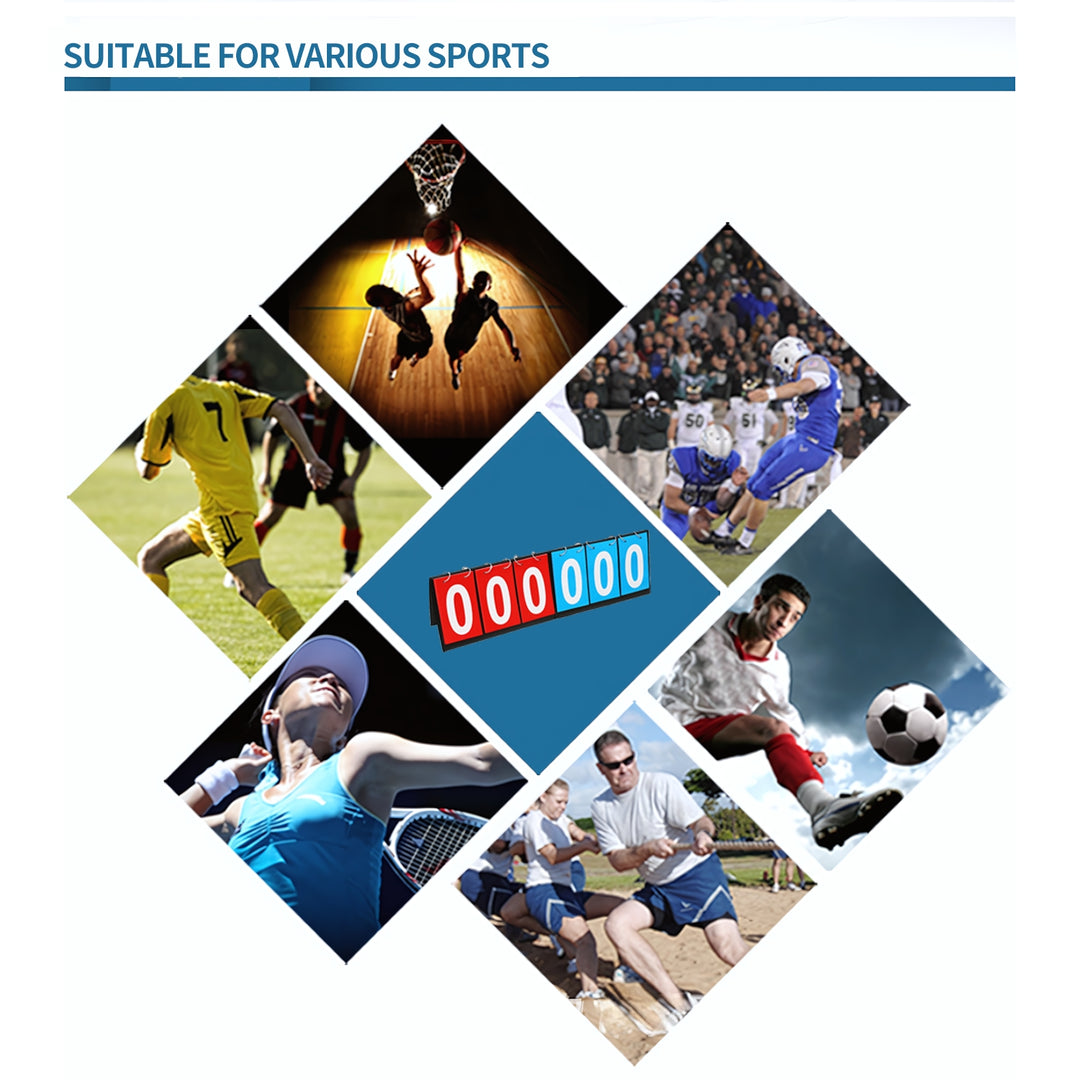 6 Digits Scoreboard Sports Scoreboards for Tennis Basketball Badminton