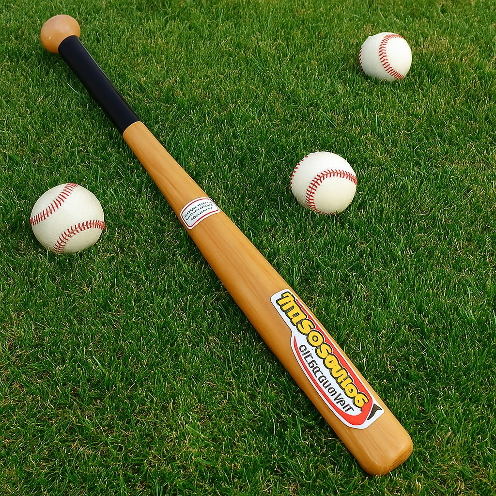 52 cm Wood Baseball Bat – Lightweight Training Bat for Practice & Self-Defense