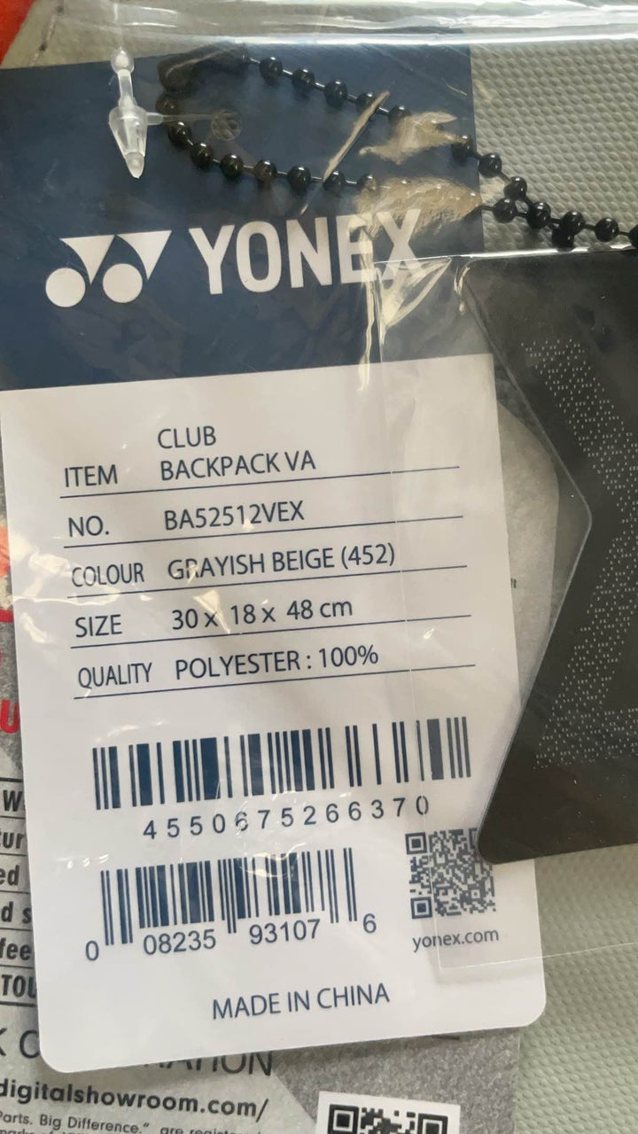 YONEX Club Backpack VA Viktor Axelsen Collection BA52512VEX Grayish Beige