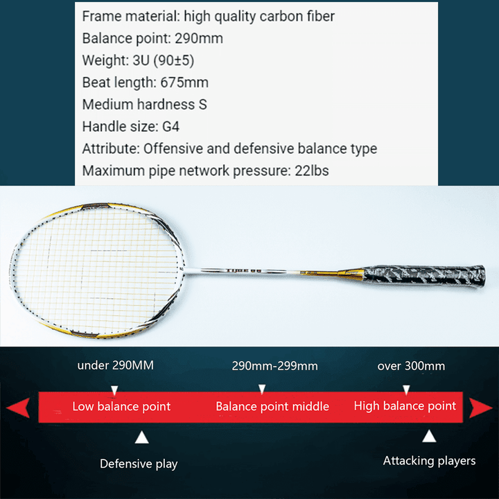Bonny Time-08 Carbon Badminton Rackets