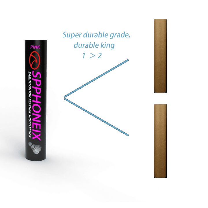 SPPHONEIX Pink Badminton Shuttlecocks  Goose Feather(King Durability)