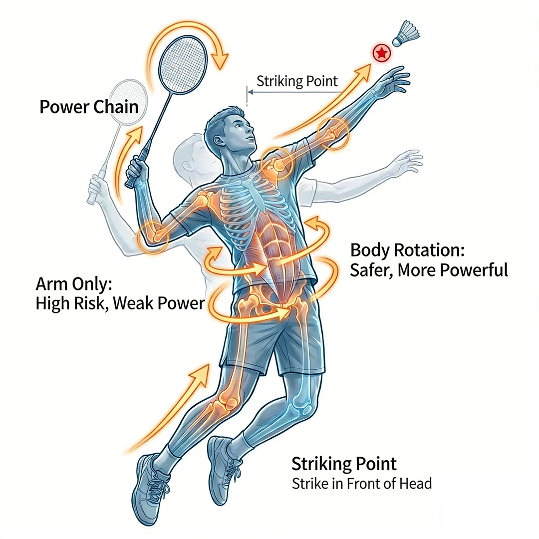 The Real Power Behind an Overhead Smash: It’s Not Your Arm