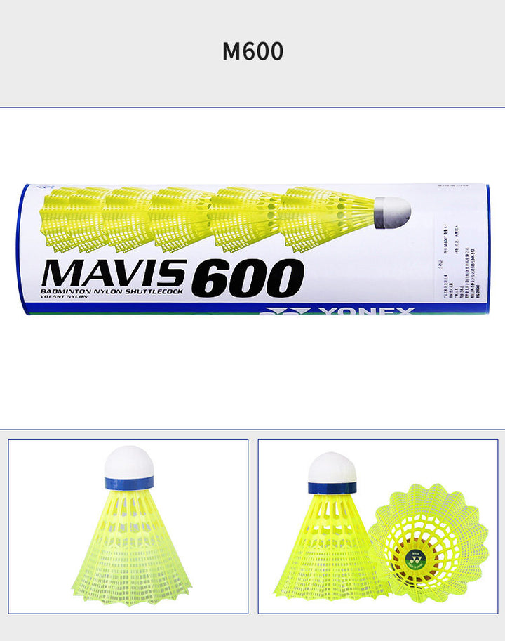 YONEX MAVIS 600 Badminton Nylon Shuttlecock 6PCS - YELLOW