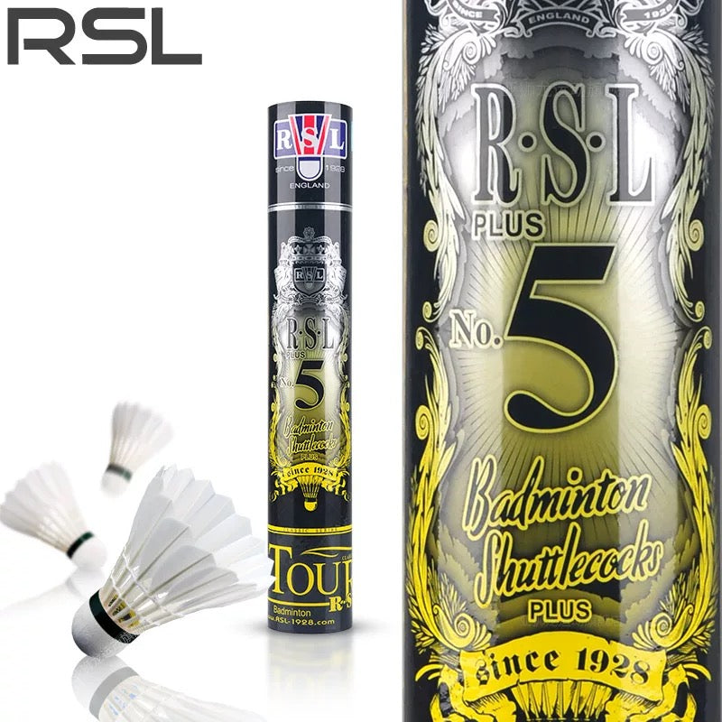 RSL 12 PCS No.5 Badminton Goose Feather Badminton Shuttlecock