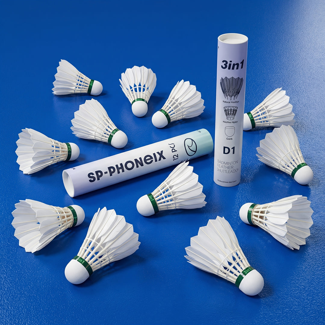 SPPHONEIX D1 Badminton Shuttlecocks Goose Feather 12pcs  Professional 3 In 1
