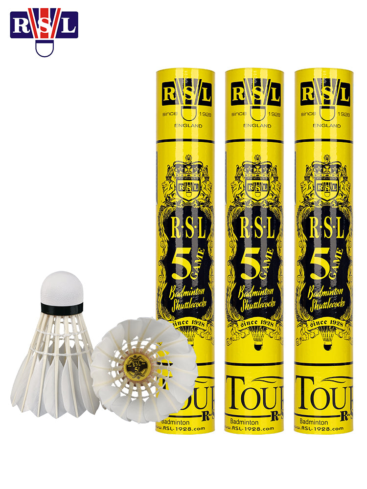 RSL 12 PCS 5 GAME Badminton Goose Feather Badminton Shuttlecock