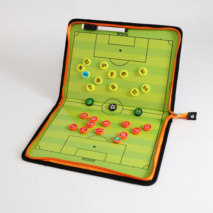 Magnetic Football Coaching Board – Zipper Leather, Portable, Foldable Design
