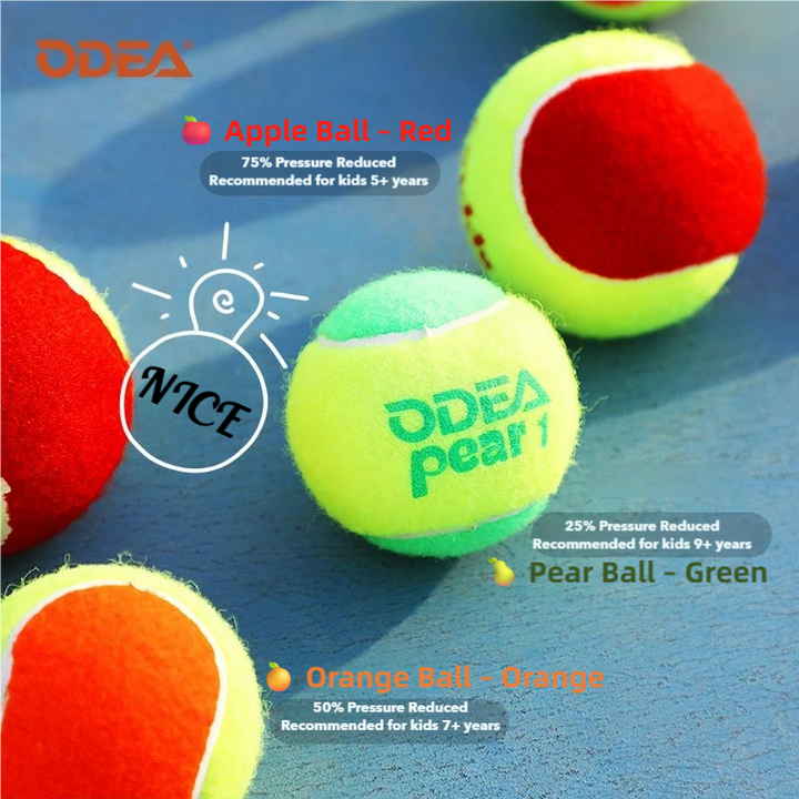 ODEA Stage 2 ORANGE 48 PCS Children Beginners Tennis Balls Low Compression Slower Speed