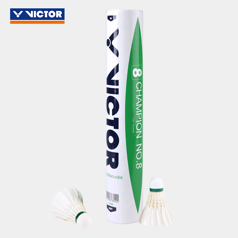 VICTOR 12 PCS Champion No.8 Duck Feather Badminton Shuttlecock