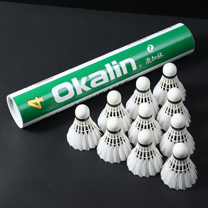 OKALIN 12 PCS AC-4 Badminton Duck Feather Badminton Shuttlecock