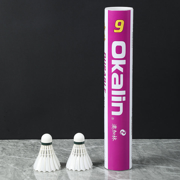 OKALIN 12 PCS AC-9 Badminton Goose Feather Badminton Shuttlecock