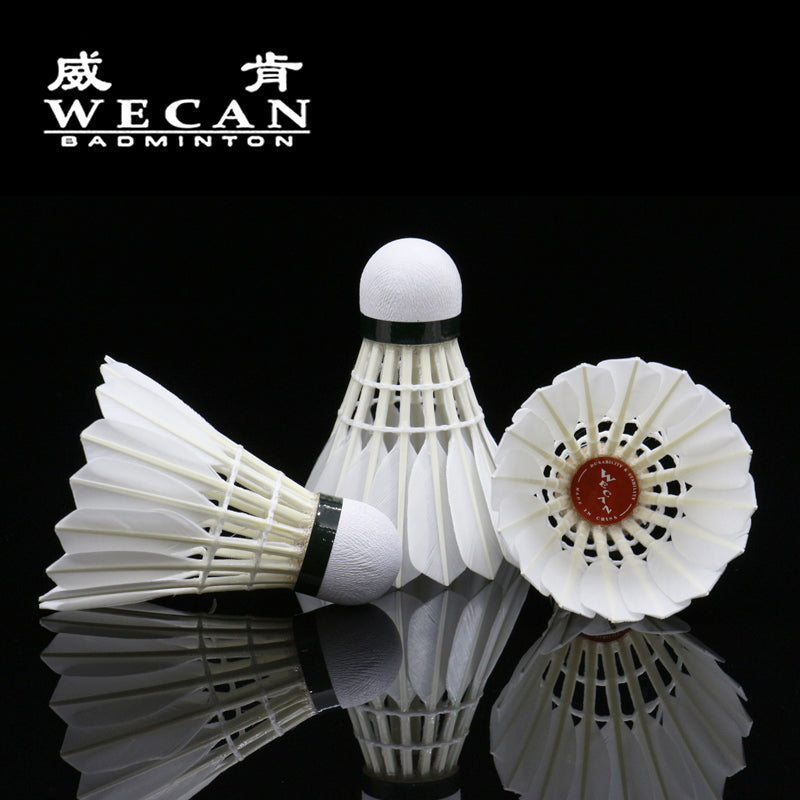 WECAN 12 PCS Gold Badminton Duck Feather Badminton Shuttlecock