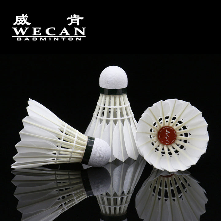 WECAN 12 PCS Gold Badminton Duck Feather Badminton Shuttlecock