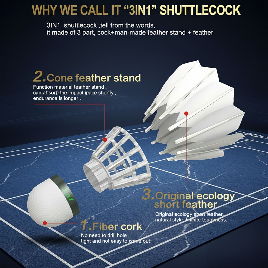SPPHONEIX 910 Badminton Shuttlecocks Goose Feather 12PCS（king of value）
