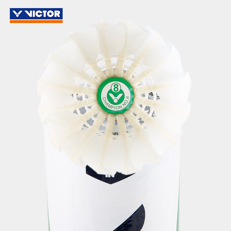 VICTOR 12 PCS Champion No.8 Duck Feather Badminton Shuttlecock