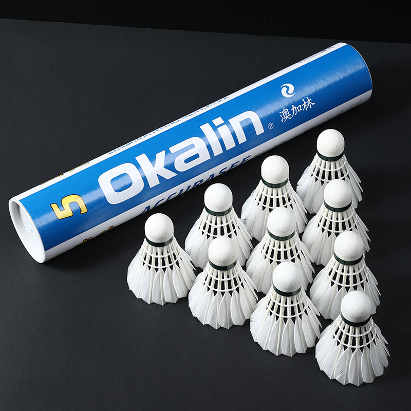 OKALIN 12 PCS AC-5 Badminton Duck Feather Badminton Shuttlecock