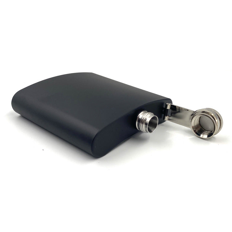 8 oz Black Enamel Stainless Steel Hip Flask - Portable Outdoor Whiskey Flask for Camping & Travel (Wholesale)