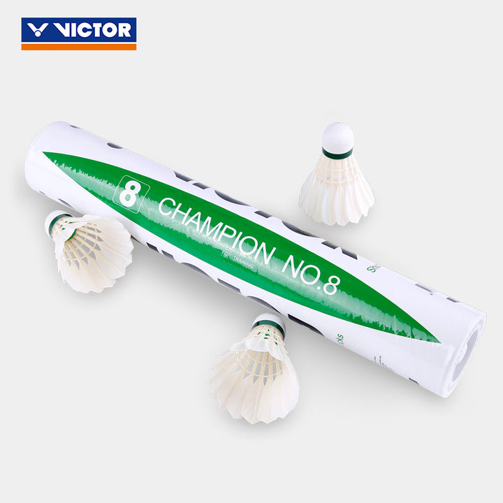 VICTOR 12 PCS Champion No.8 Duck Feather Badminton Shuttlecock