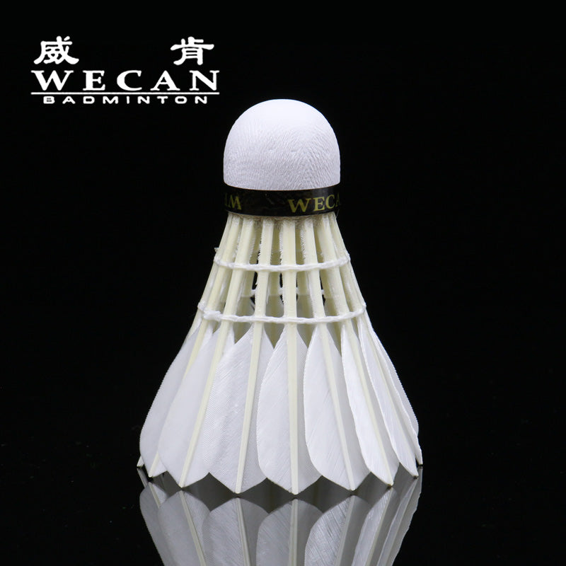 WECAN 12 PCS Gold Badminton Duck Feather Badminton Shuttlecock