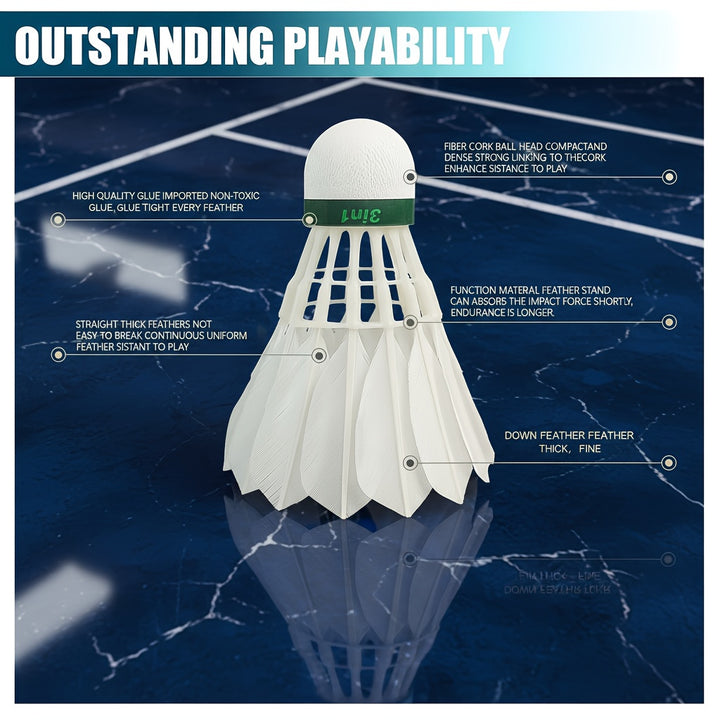 SPPHONEIX 910 Badminton Shuttlecocks Goose Feather 12PCS（king of value）