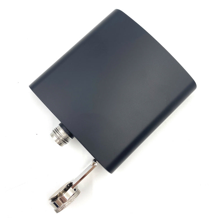 8 oz Black Enamel Stainless Steel Hip Flask - Portable Outdoor Whiskey Flask for Camping & Travel (Wholesale)