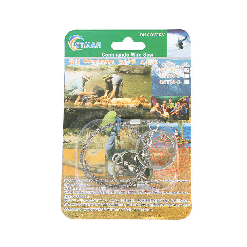 Portable Loop Survival Wire Saw - 4-Strand Steel Chain Saw for Outdoor Emergency (OPP Packaged)