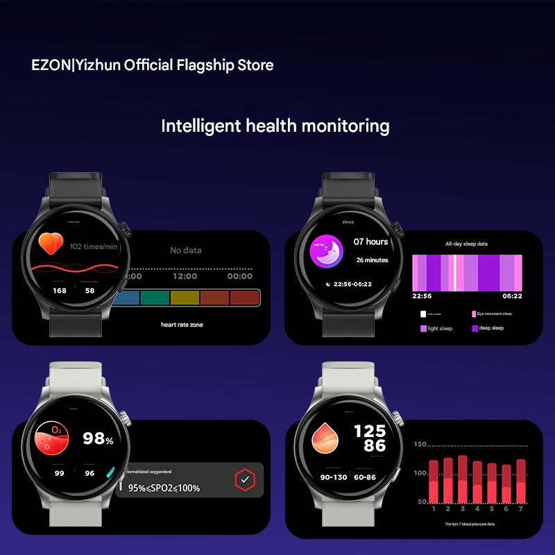 EZON Smartwatch Bluetooth Calls, Payment, Music, Heart rate, Sleep, Blood Oxygen, and Exercise S8