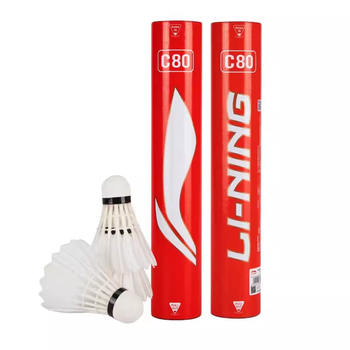 Li Ning 12 PCS C80 Badminton Duck Feather Badminton Shuttlecock