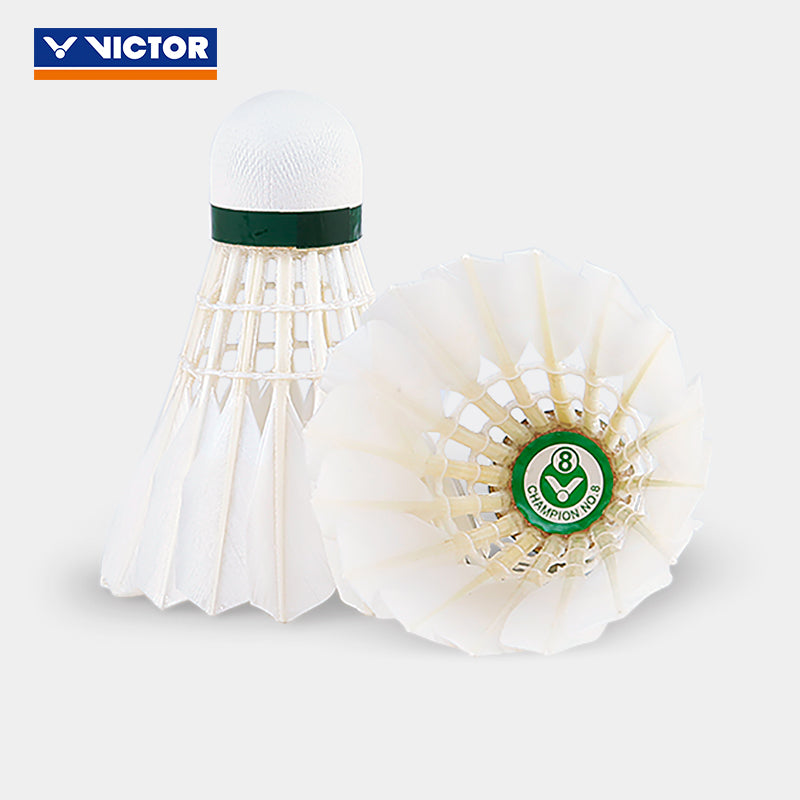 VICTOR 12 PCS Champion No.8 Duck Feather Badminton Shuttlecock