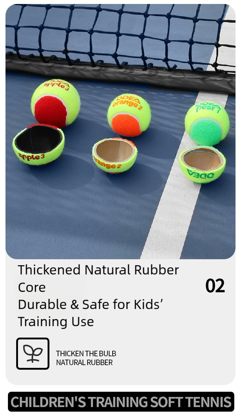 ODEA Stage 2 ORANGE 48 PCS Children Beginners Tennis Balls Low Compression Slower Speed