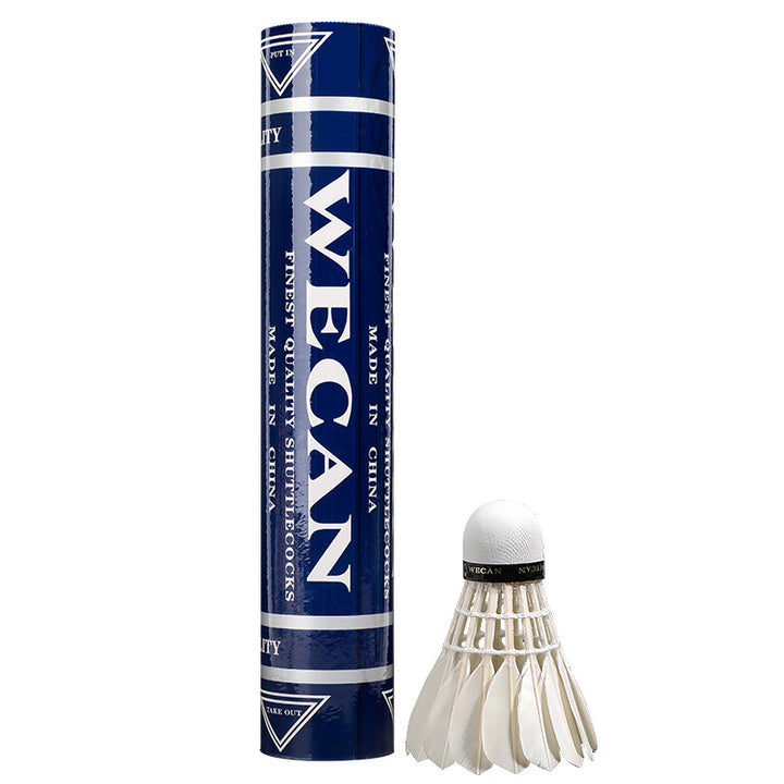 WECAN 12 PCS Blue Badminton Goose Feather Badminton Shuttlecock