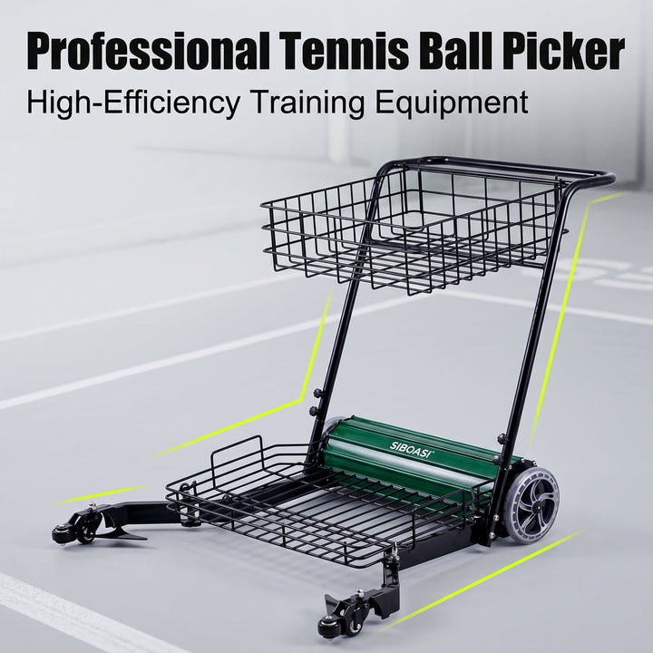 SIBOASI Practical Tennis Ball Mower Efficient Sports Ball Collector For Court Training Use SS-S705T