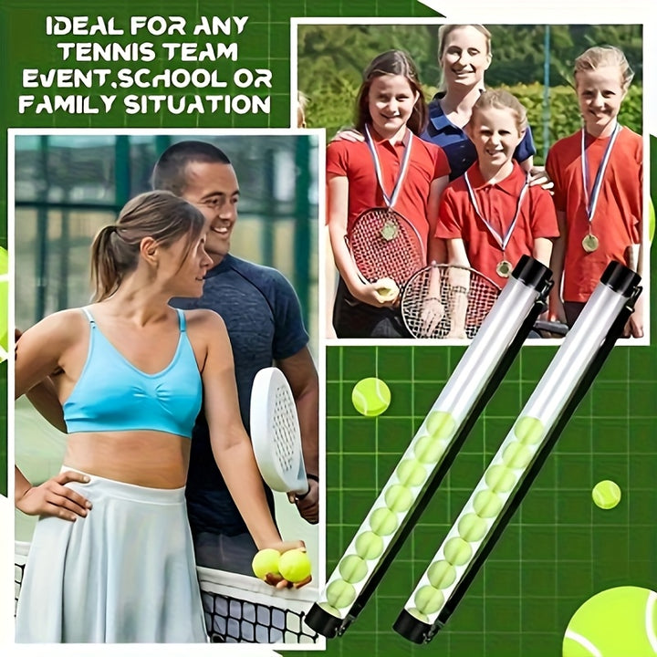 SPP Portable Tennis Ball Tube Pickup with Shoulder Strap Clear PC Material Holds 12/15/18 Balls Court &amp; Home Use