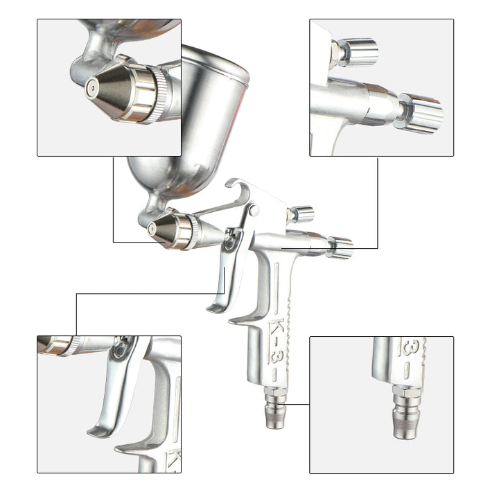 Mini Air Spray Gun – Aluminum, 0.5mm Nozzle, 125ml, Car Paint Repair, Model K3