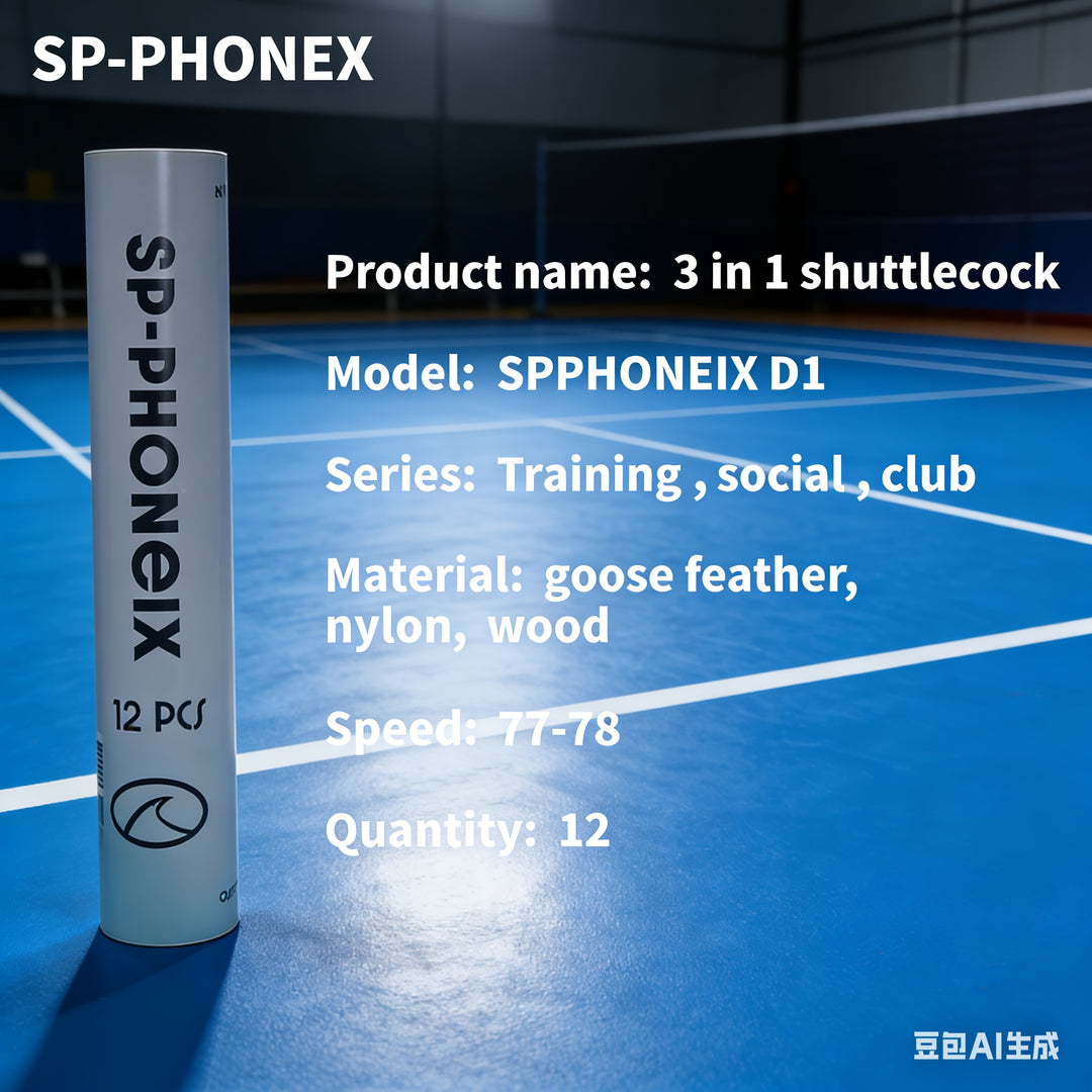 SPPHONEIX D1 Badminton Shuttlecocks Goose Feather 12pcs  Professional 3 In 1