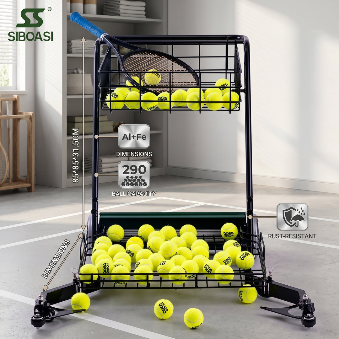SIBOASI Practical Tennis Ball Mower Efficient Sports Ball Collector For Court Training Use SS-S705T