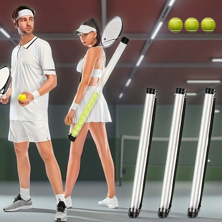 SPP Portable Tennis Ball Tube Pickup with Shoulder Strap Clear PC Material Holds 12/15/18 Balls Court &amp; Home Use