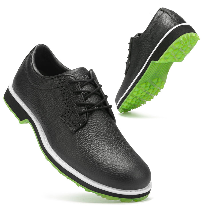 KSOKGOF Professional Waterproof Golf Shoes Outdoor Spiked Golf Footwear Unisex for Men &amp; Women, Black G8005