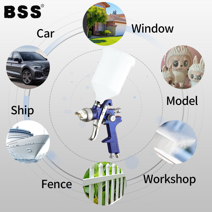 Gravity Paint Spray Gun – 250ml Aluminum Tank, Non-Drip Design, Model H2000