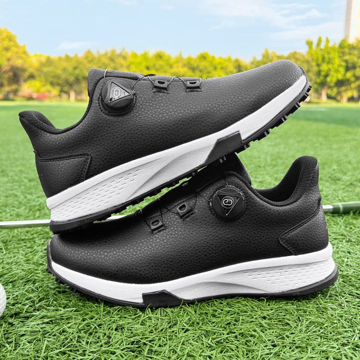KSOKGOF Universal Golf Shoes for Men and Women, Comfortable Golf Sneakers with Strong Grip, Outstanding Traction &amp; Superior Stability, Black G8001