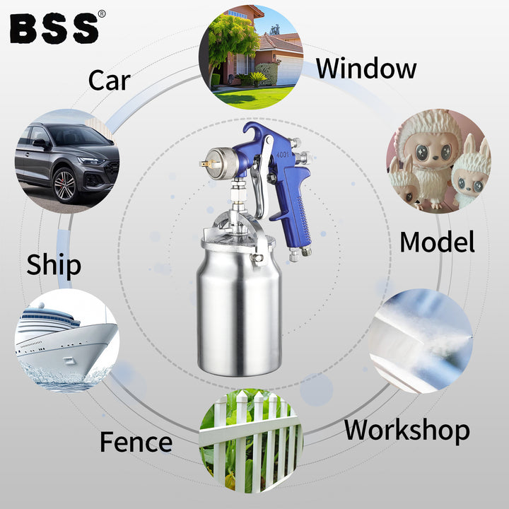 High-Pressure Pneumatic Air Paint Spray Gun – Aluminum Cup, Model 4001