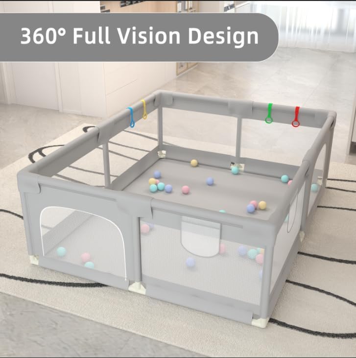 Baby Playpen 180 × 150cm / 200 × 160cm – Extra Large Indoor &amp; Outdoor Activity Center