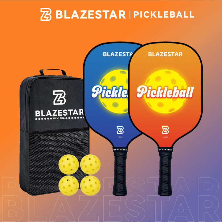 BLAZESTAR Fiberglass Pickleball Paddle Set for Beginners and Training