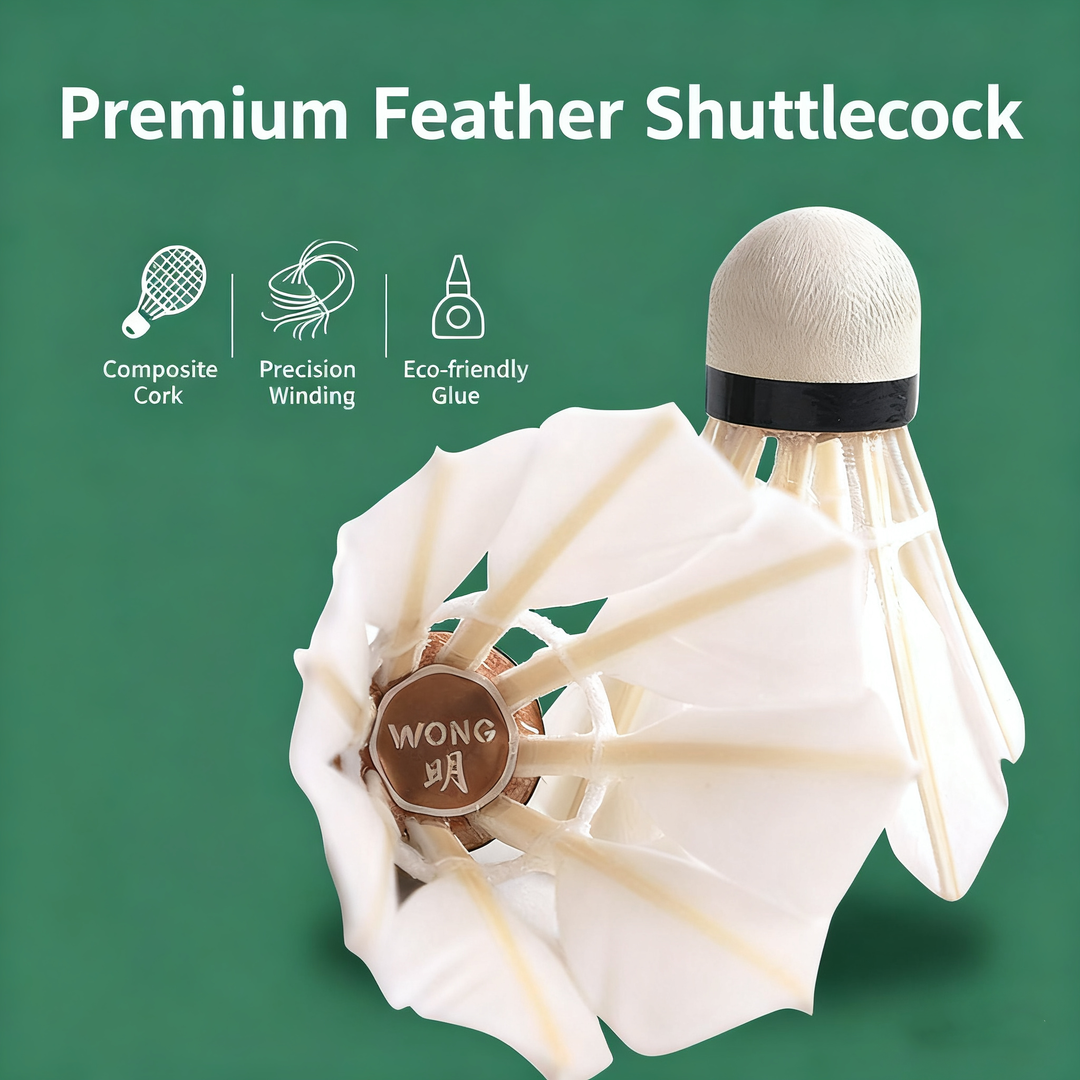 WONG 12 PCS Ming Badminton Duck Feather Badminton Shuttlecock