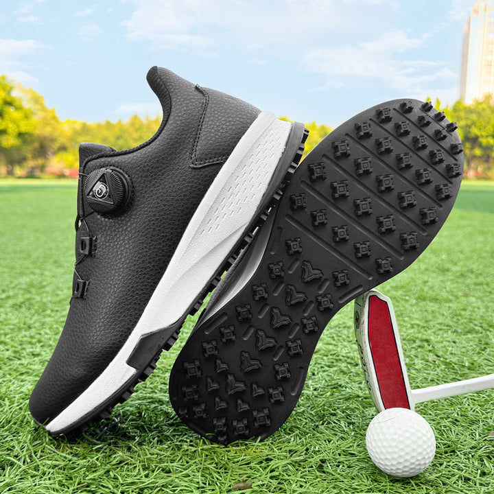 KSOKGOF Universal Golf Shoes for Men and Women, Comfortable Golf Sneakers with Strong Grip, Outstanding Traction &amp; Superior Stability, Black G8001