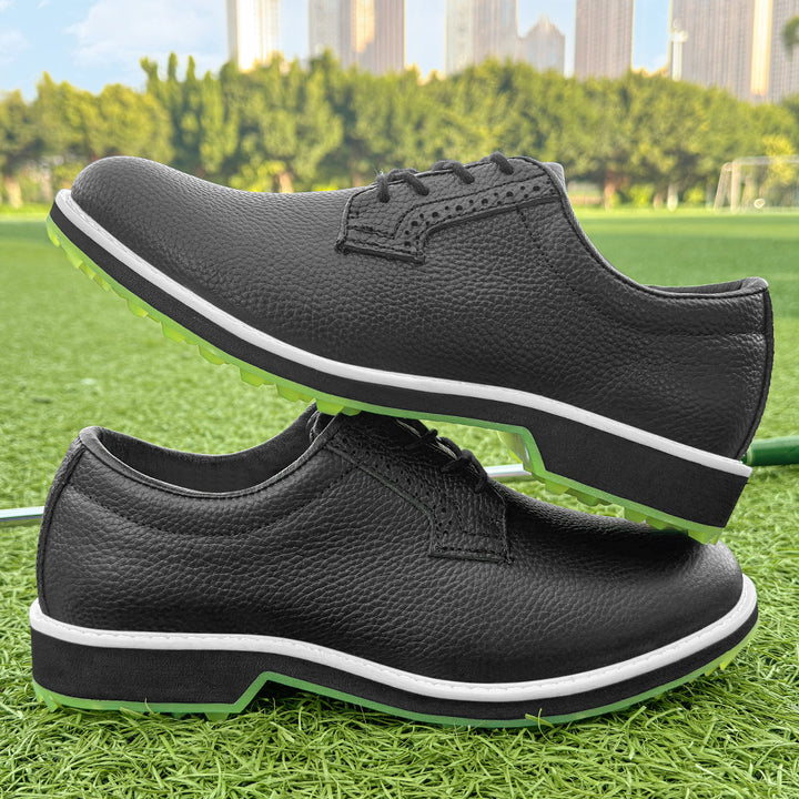 KSOKGOF Professional Waterproof Golf Shoes Outdoor Spiked Golf Footwear Unisex for Men &amp; Women, Black G8005